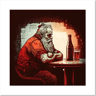 Santa Alcoholism Posters and Art